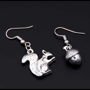 Squirrel and Acorn Earring pair
